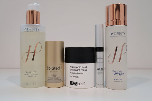 Collection of skincare products